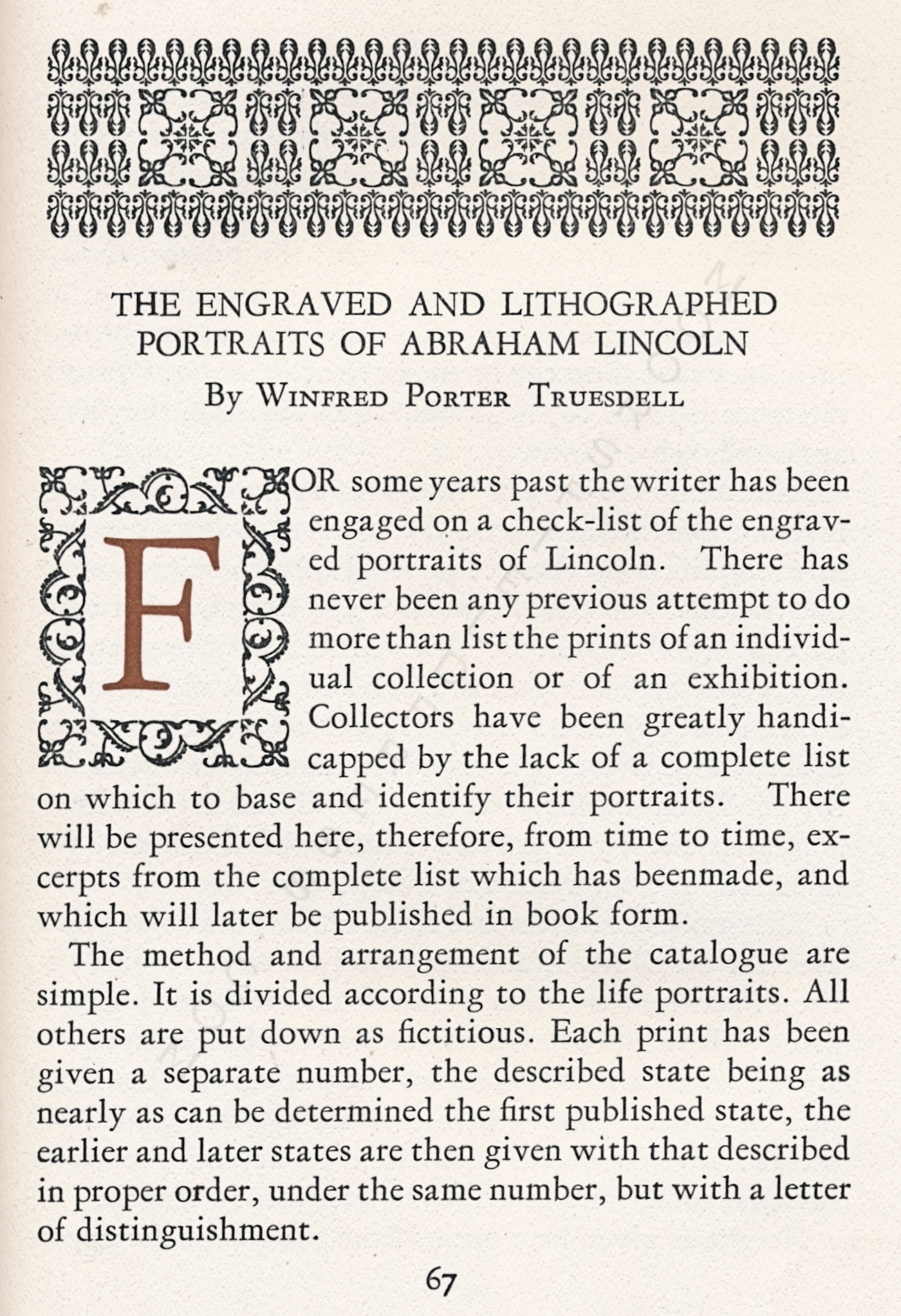 The Print
                      Connoisseur by Winfred Porter Truesdell printed by
                      the Moorsfield Press-January 1925