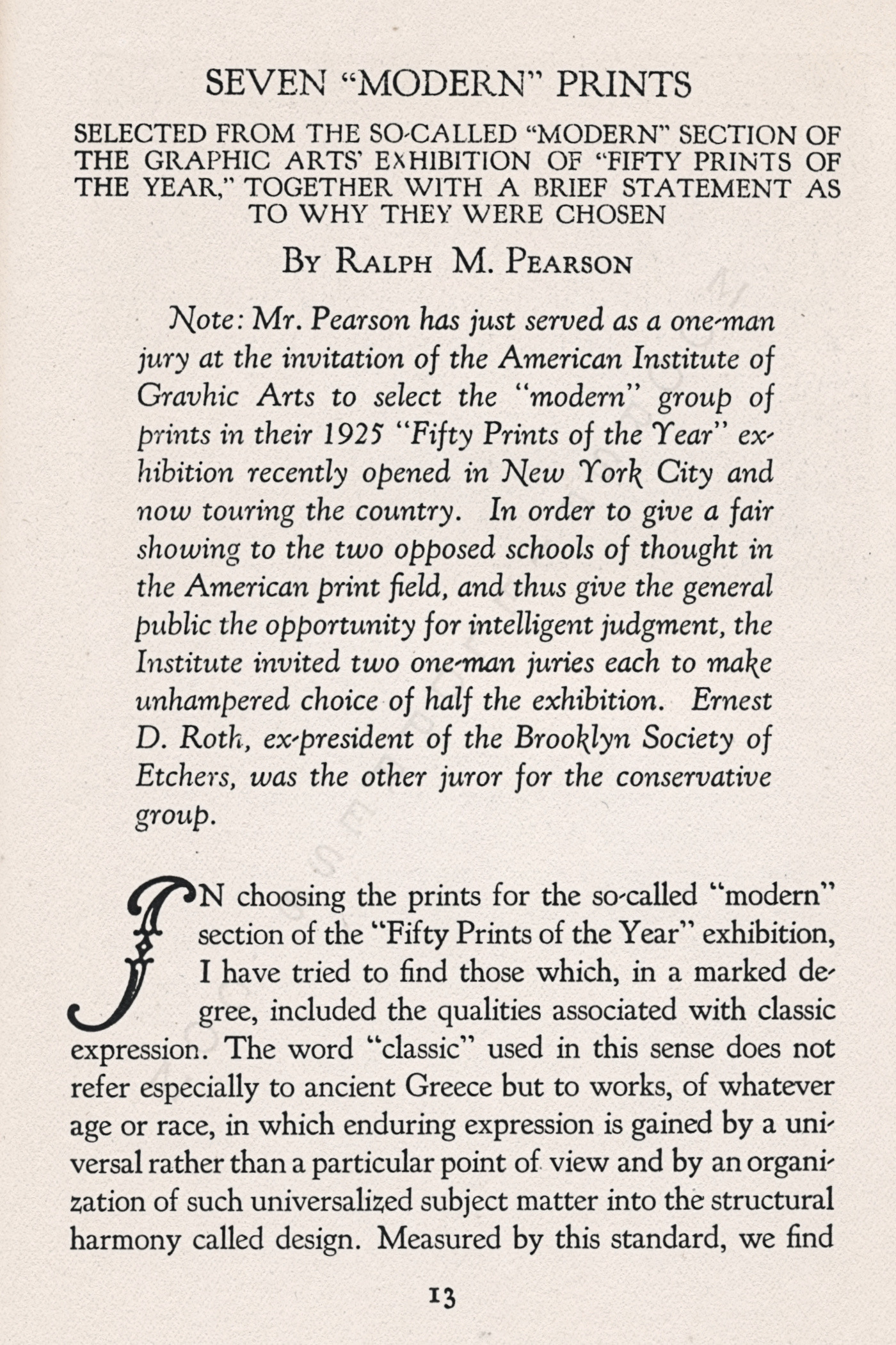 The
                          Print Connoisseur by Winfred Porter Truesdell
                          printed by the Moorsfield Press-January 1926