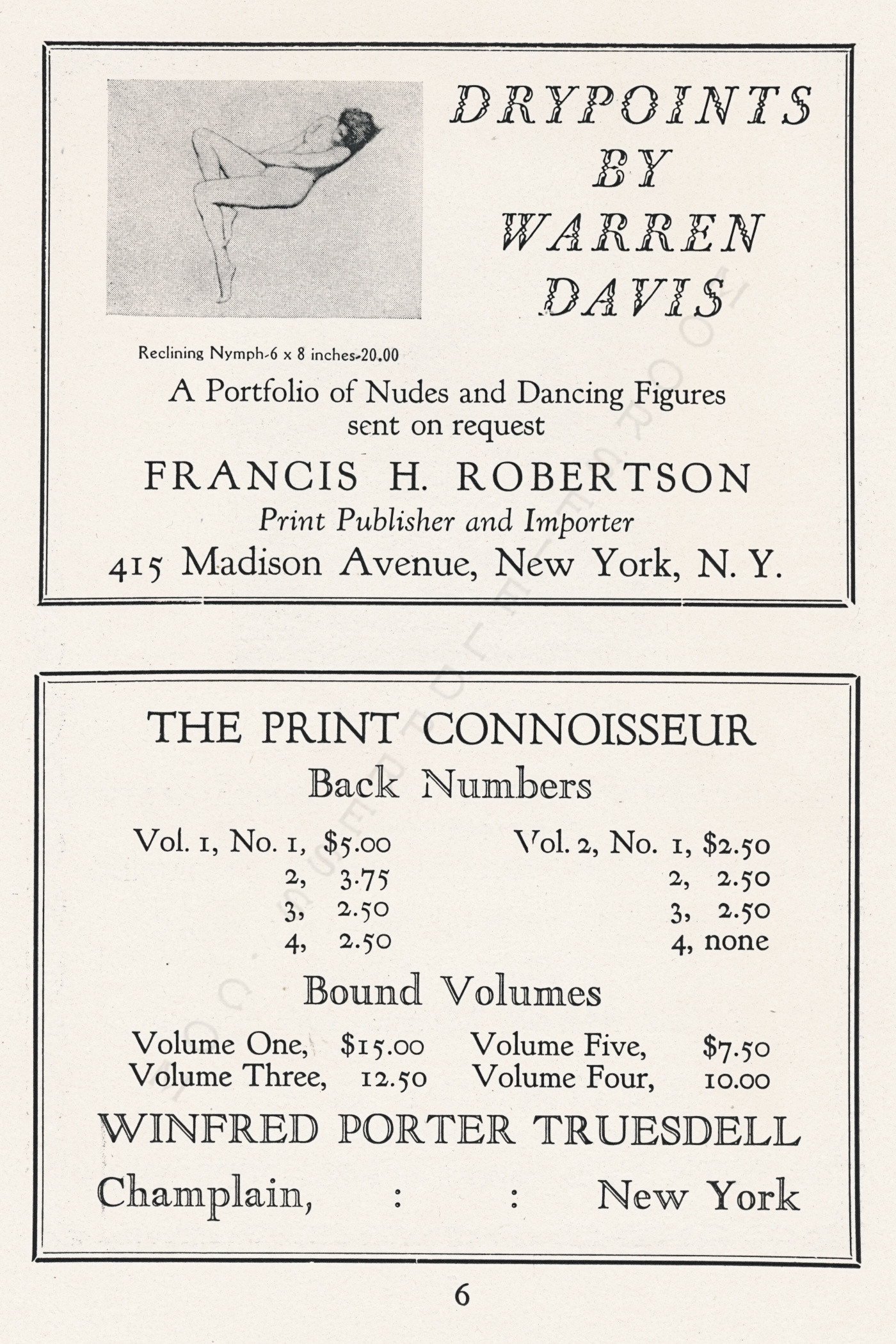 The
                          Print Connoisseur by Winfred Porter Truesdell
                          printed by the Moorsfield Press-January 1926
