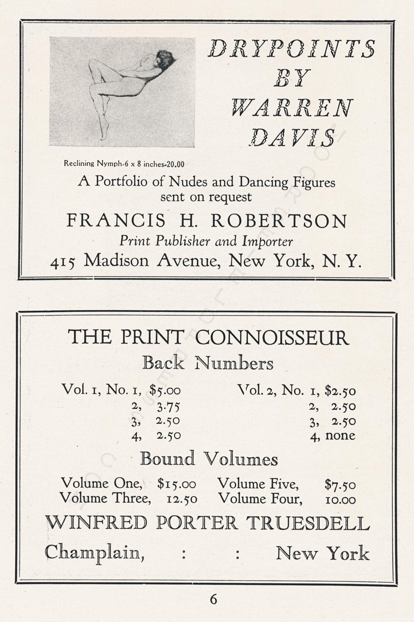 The
                          Print Connoisseur by Winfred Porter Truesdell
                          printed by the Moorsfield Press-January 1926