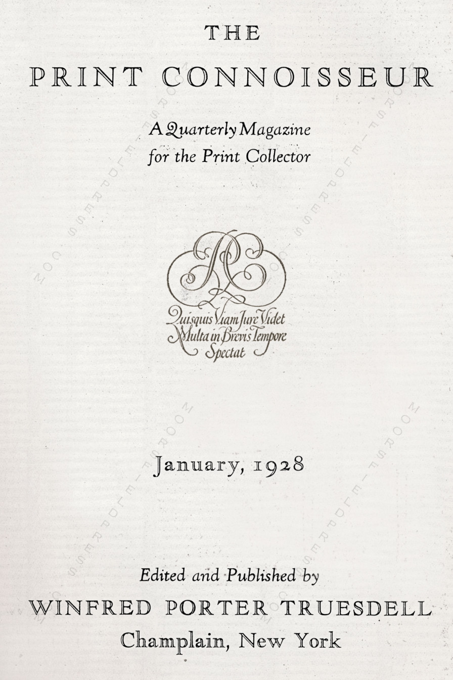 The Print
                      Connoisseur by Winfred Porter Truesdell-January
                      1928