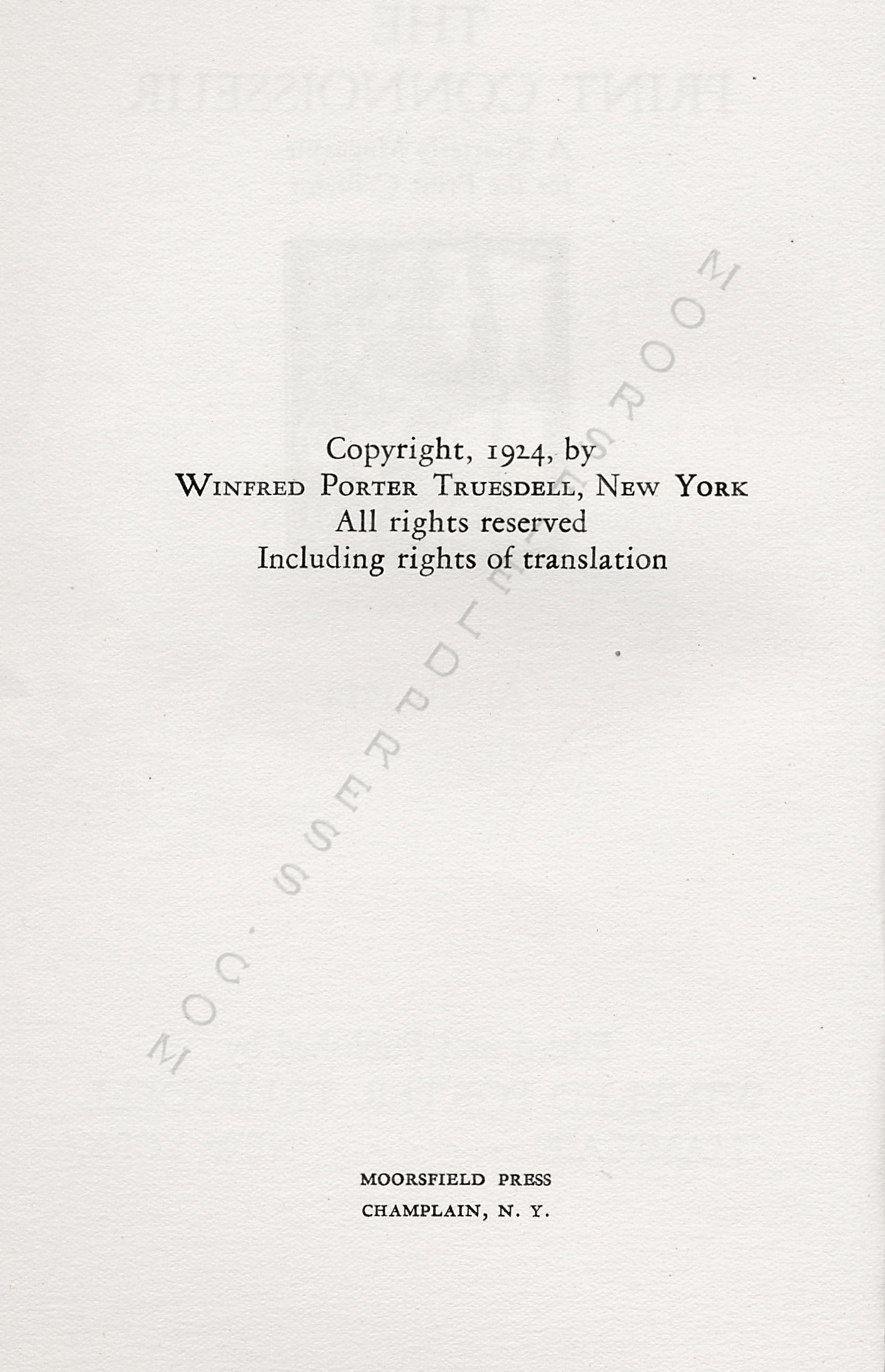 The Print
                      Connoisseur by Winfred Porter Truesdell printed by
                      the Moorsfield Press-April 1924