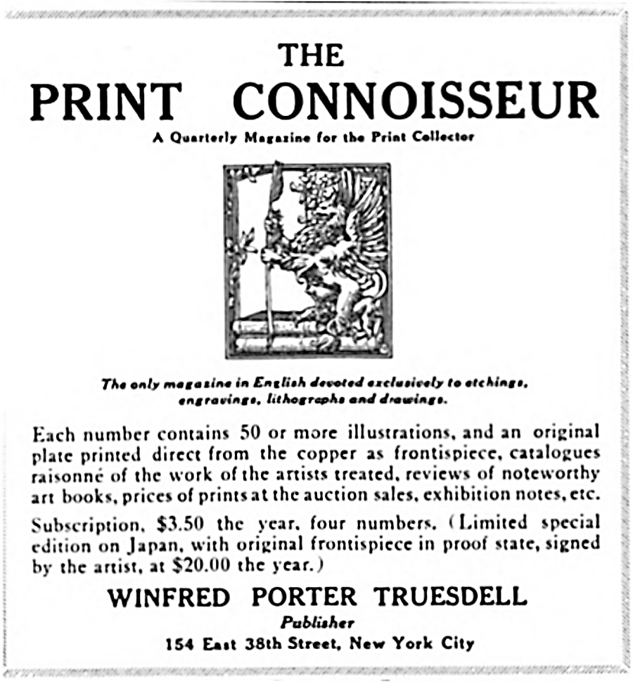 Advertisements for
              the Print Connoisseur