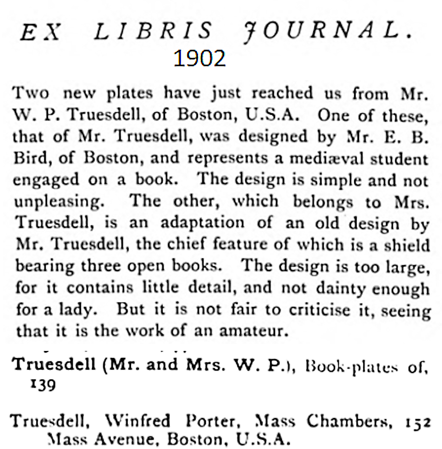 winfred
                      porter truesdell publications noted in books