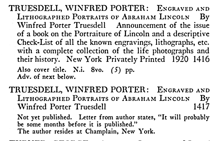 Winfred Porter
              Truesdell and his Printed Books by the Troutsdale Press