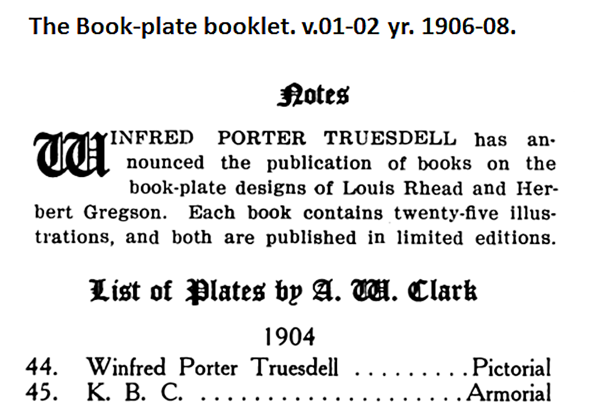 winfred
                      porter truesdell publications noted in books